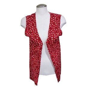 Vintage Charlie Sun Vest Size M Ditsy Floral One Button Sleeveless Cottagecore